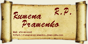 Rumena Pramenko vizit kartica